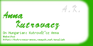 anna kutrovacz business card